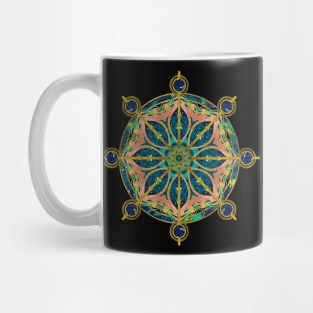 Dharma Wheel - Dharmachakra Gemstone & Gold Mug